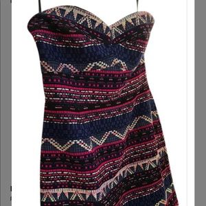 Hutch Strapless Woven Multicolor Sheath Dress